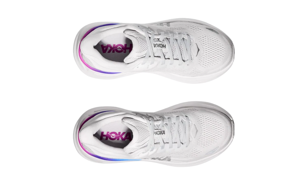 Hoka Bondi 9 Women’s Running Shoes – Cosmic Grey/White | Max Cushion Trainer