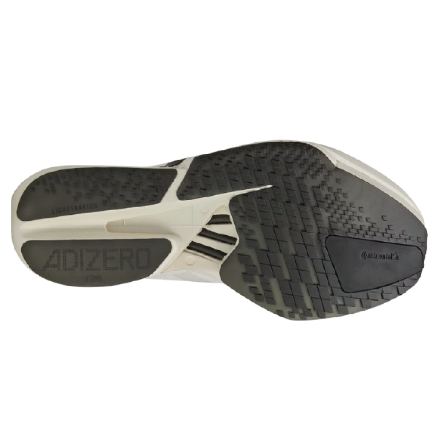 Adizero Adios Pro 4 high-performance running shoe in black and white.