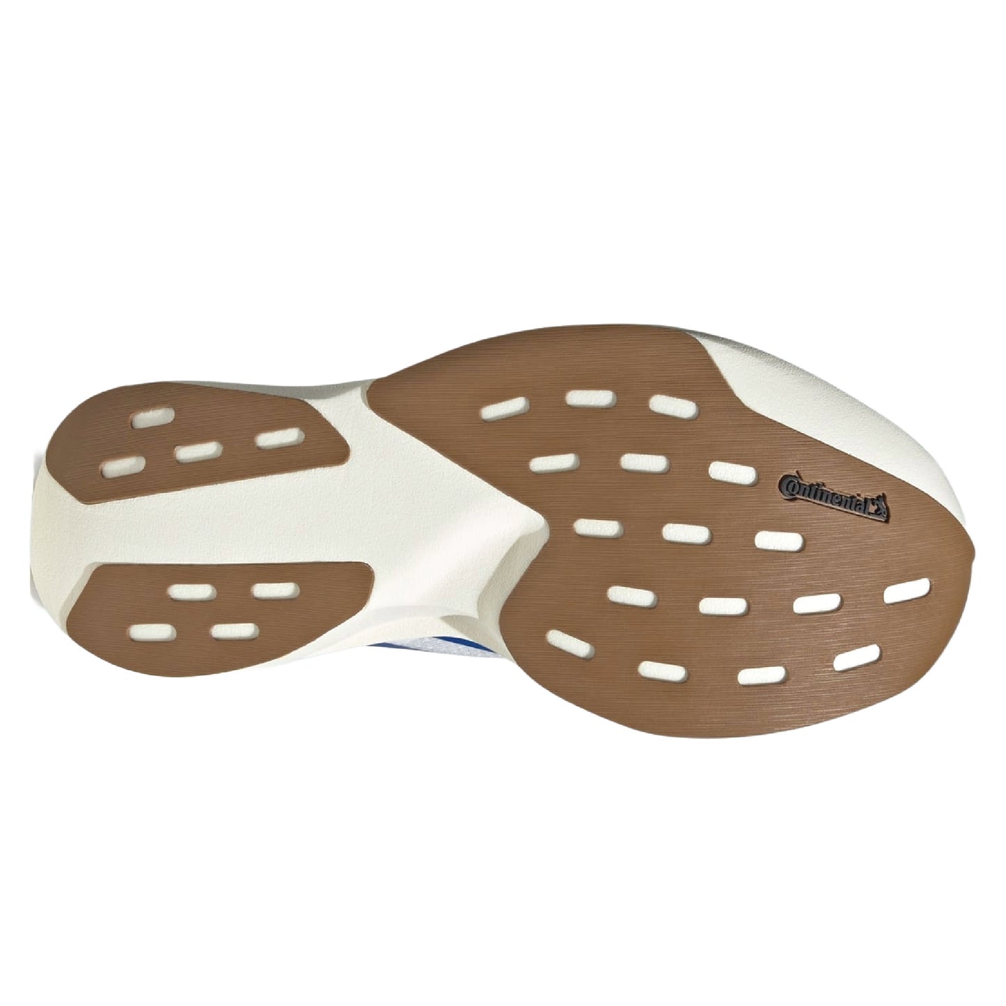 Adidas Adizero Evo SL running shoe in the Cloud White / Royal Blue colorway