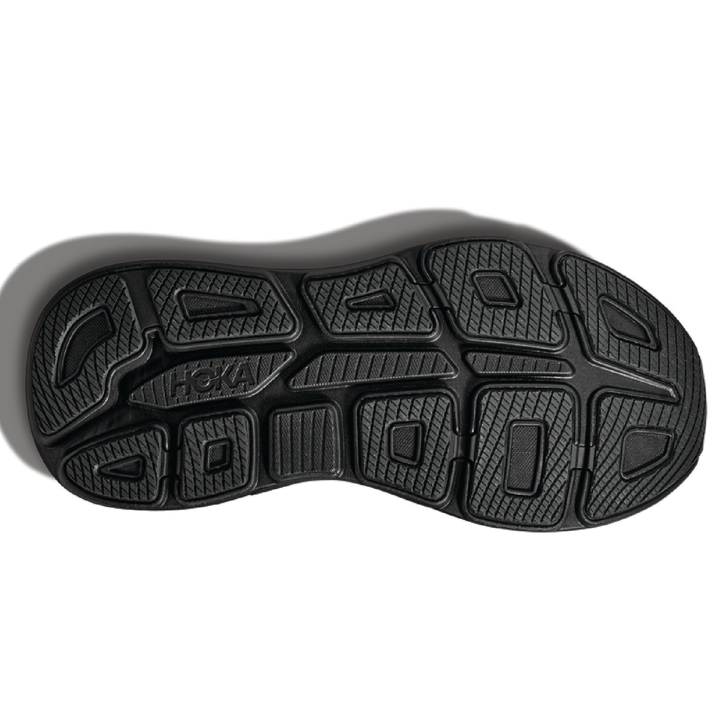 Hoka Bondi 9 running shoes in a black/black colorway.