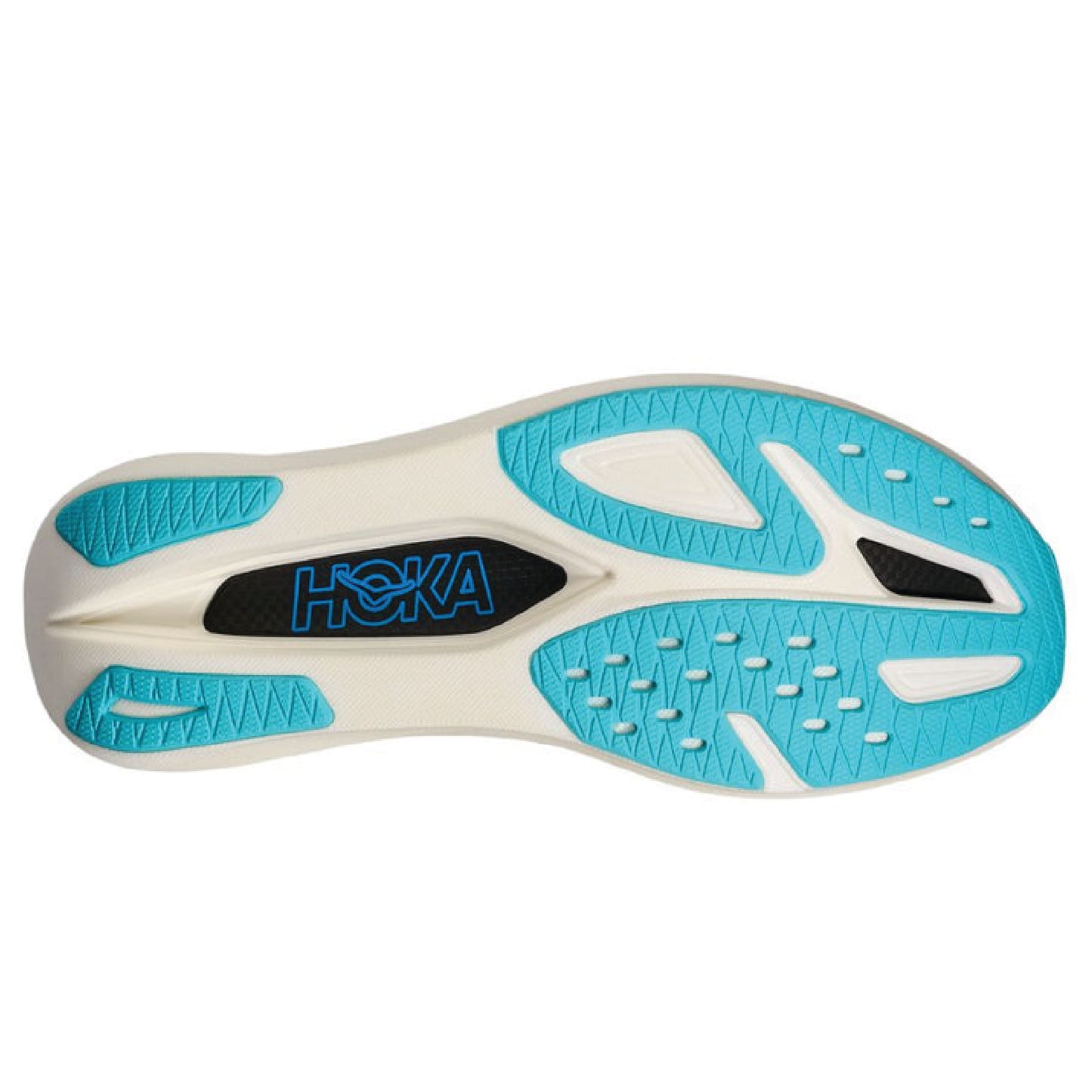 HOKA Rocket X 3 carbon-fiber road racing shoe in the white and black colorway.