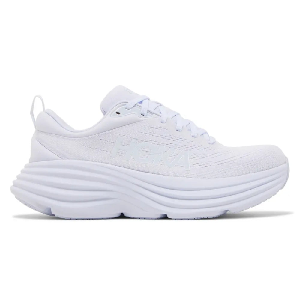 Hoka Bondi 8 Women’s Running Shoes — White, Size 10 B (Ultra-Cushioned Everyday Trainer)