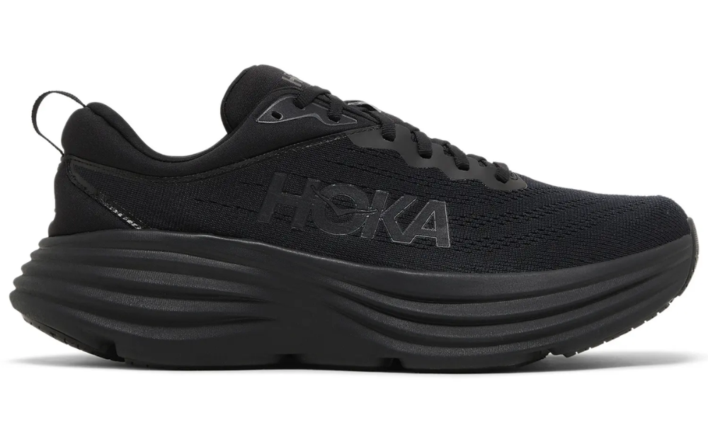 Hoka Men’s Black Monochrome Running Trainer — Cushioned Road Shoe