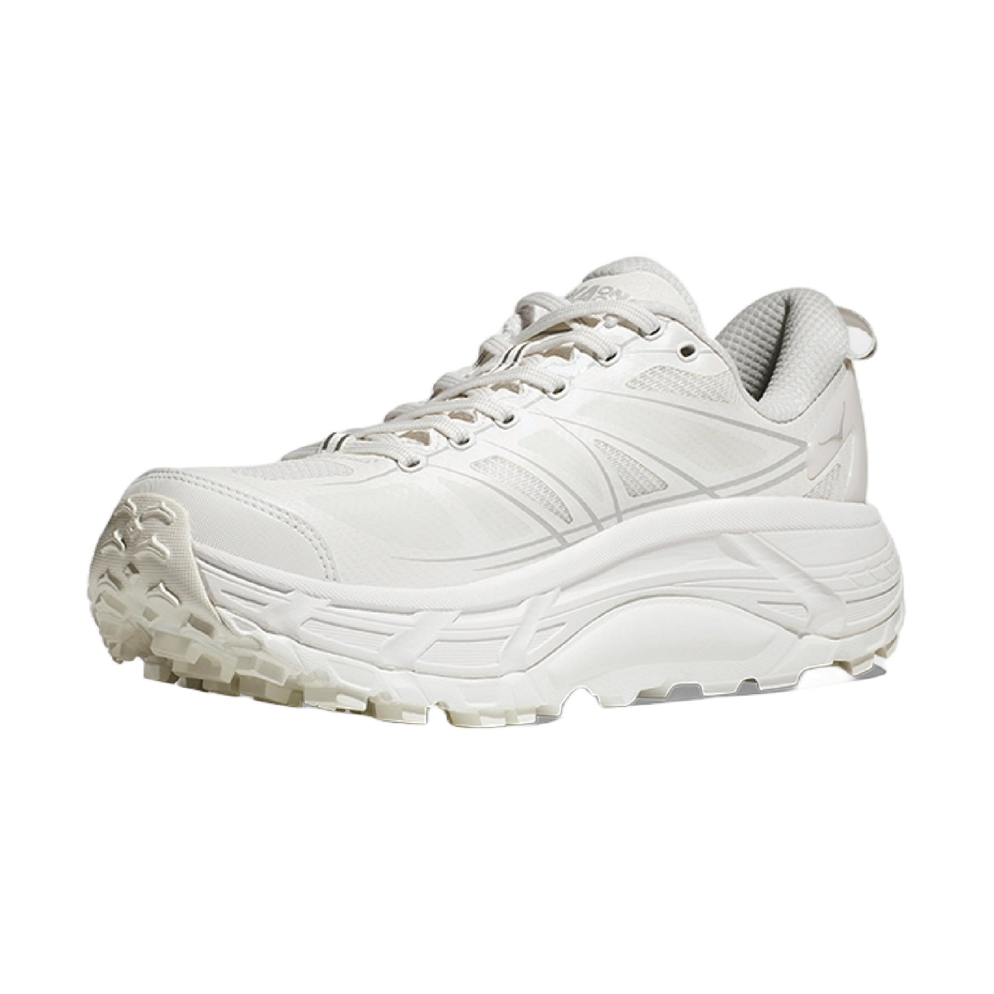HOKA Mafate Speed 2 running sneaker in the white and lunar rock colorway.