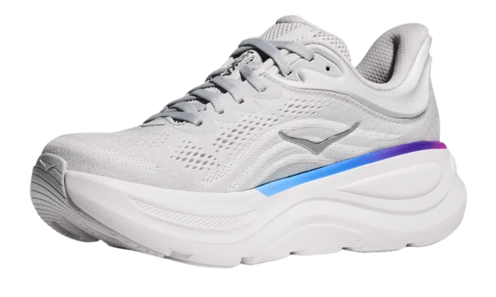 Hoka Bondi 9 Women’s Running Shoes – Cosmic Grey/White | Max Cushion Trainer