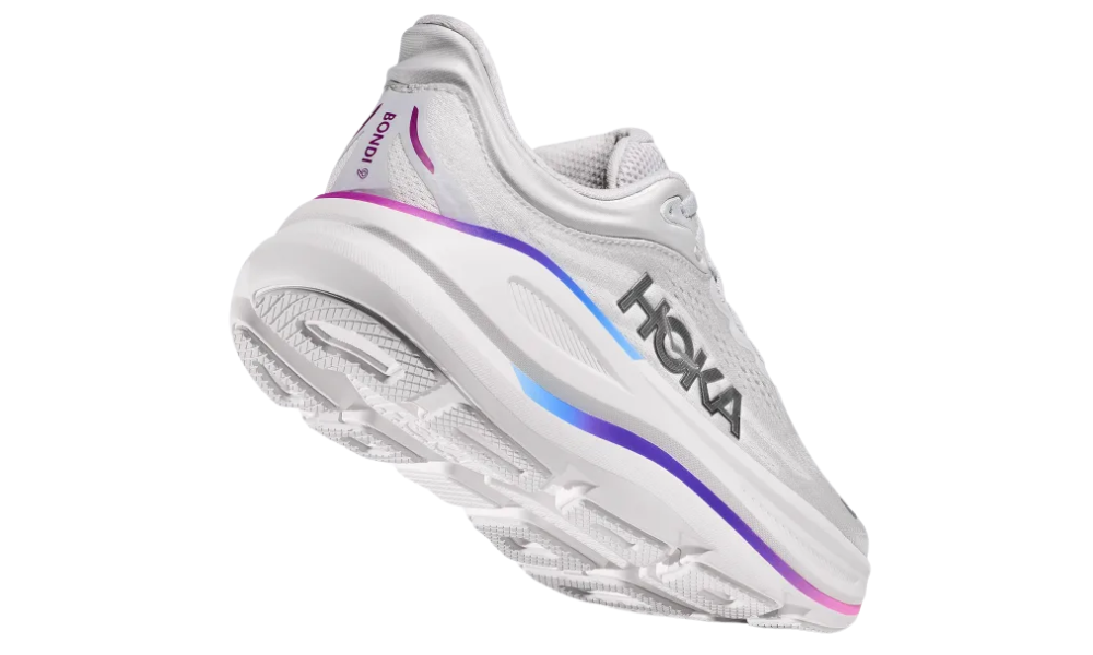 Hoka Bondi 9 Women’s Running Shoes – Cosmic Grey/White | Max Cushion Trainer