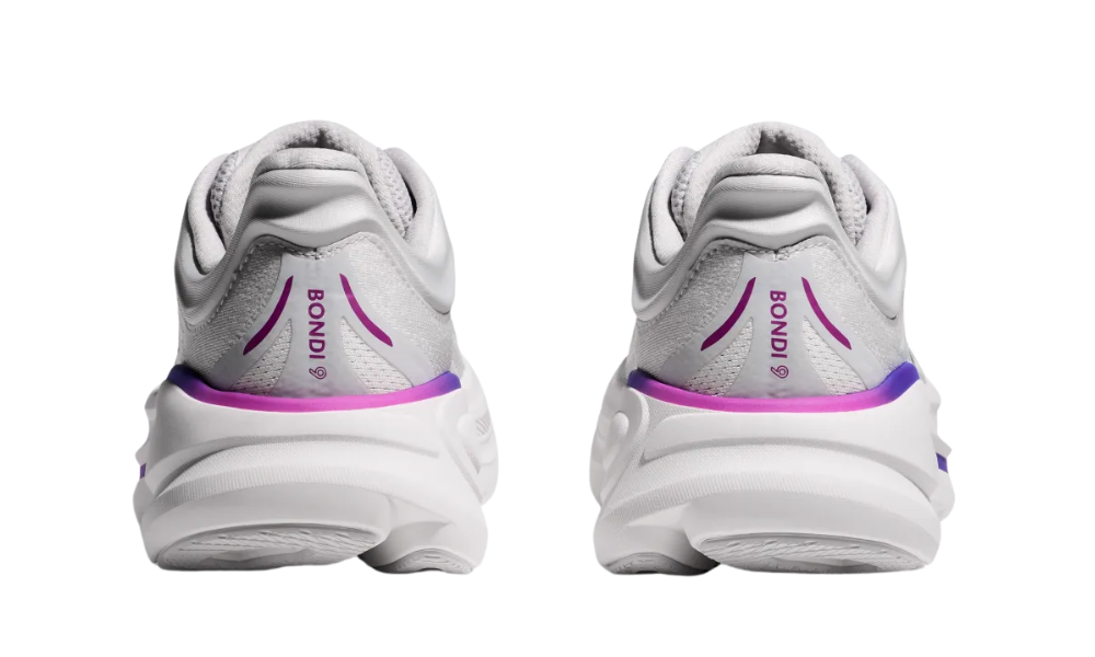 Hoka Bondi 9 Women’s Running Shoes – Cosmic Grey/White | Max Cushion Trainer