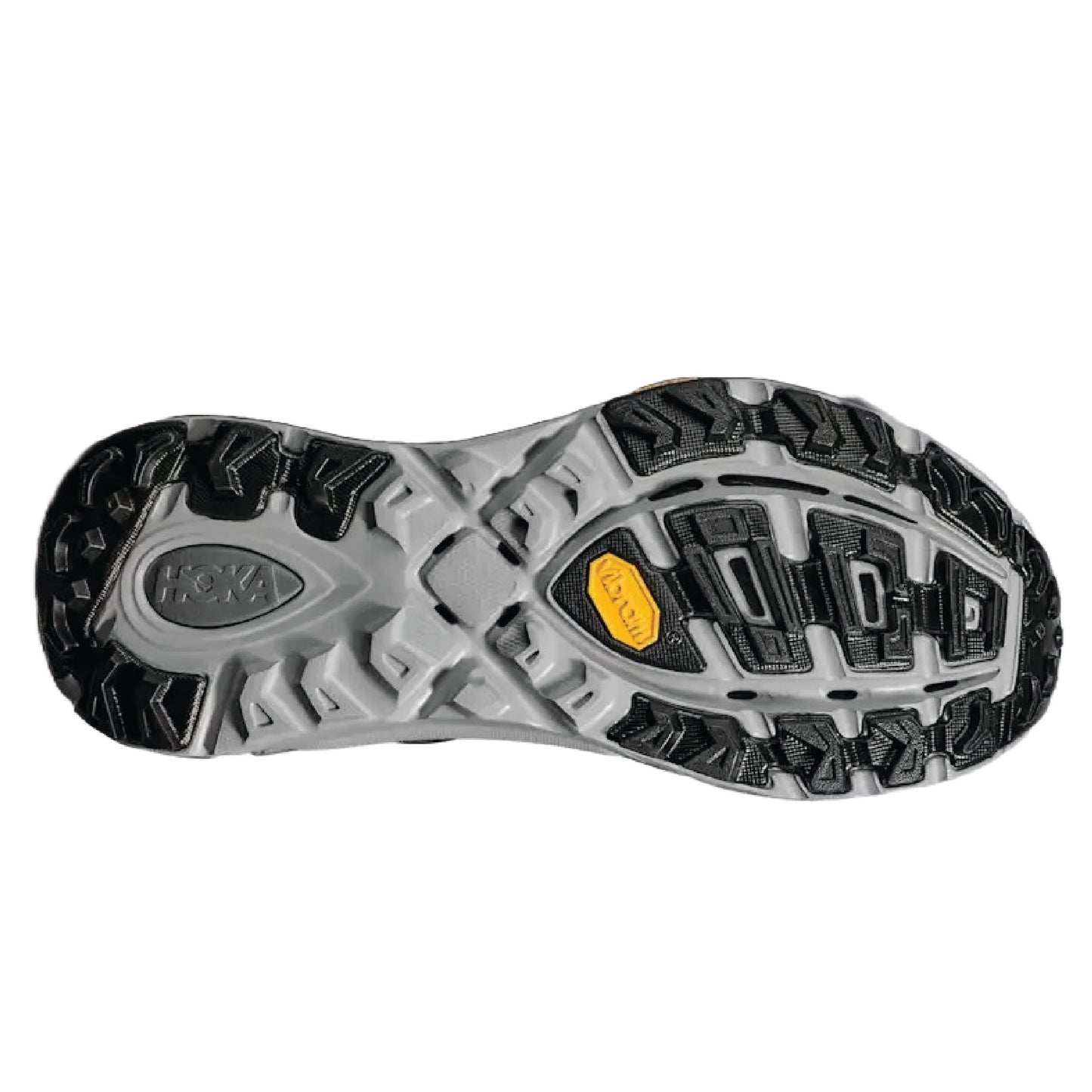 Hoka Mafate Speed 2 running sneaker in black with a Vibram Mega-Grip rubber sole.