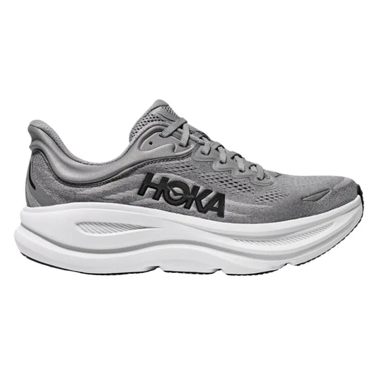 HOKA Bondi 9 Men's Running Trainers — Galactic Grey / Stellar Grey | Max-Cushion Comfort
