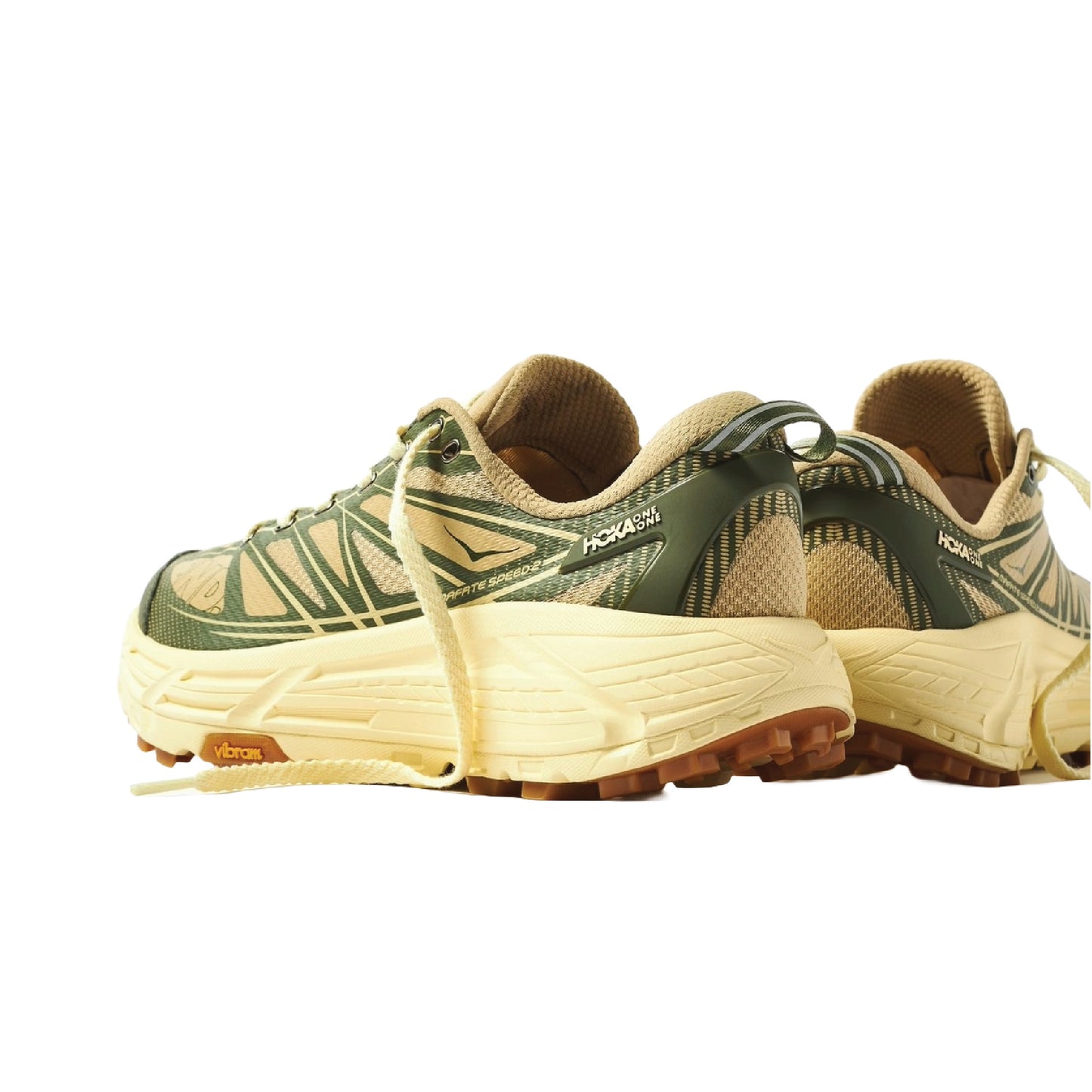 Hoka x END. Mafate Speed 2 "Overland" sneaker with a brown and green colorway