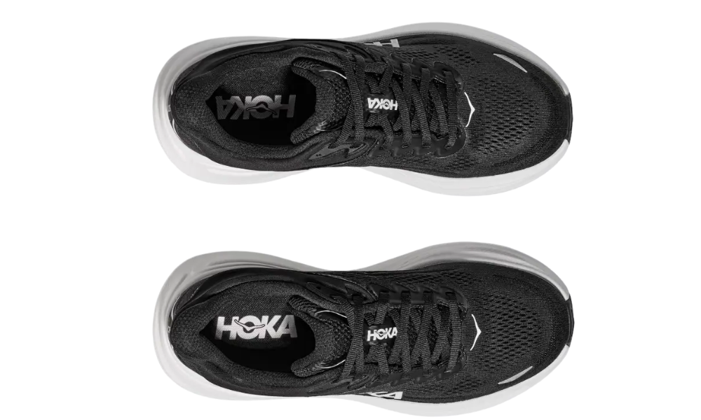 HOKA Bondi 9 Women’s/Unisex — Black/White (1162011-BWHT) Max Cushion Trainer