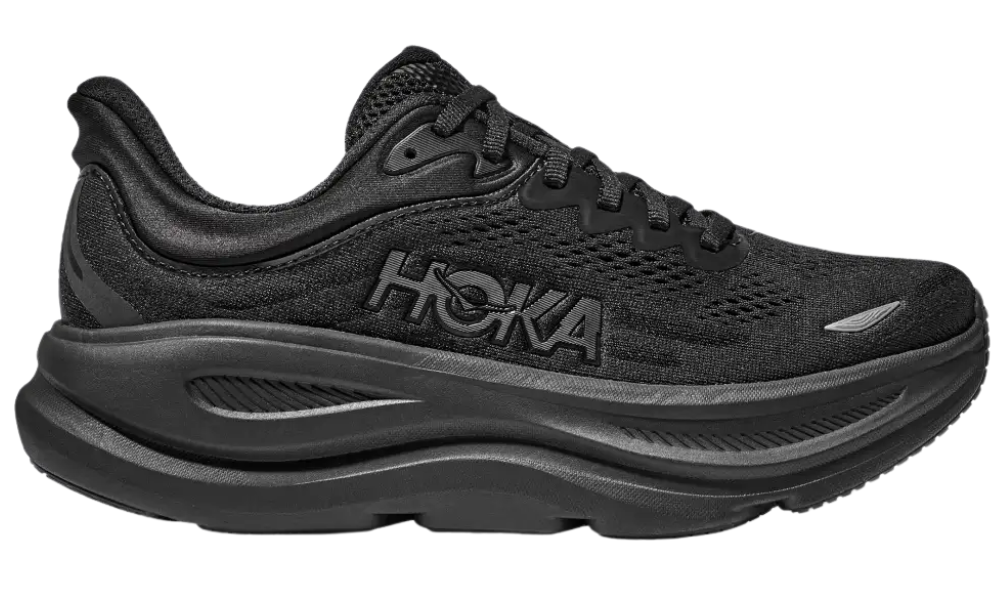 Hoka Bondi 9 Women’s Running Shoe – Black on Black | Maximum-Cushion Trainer