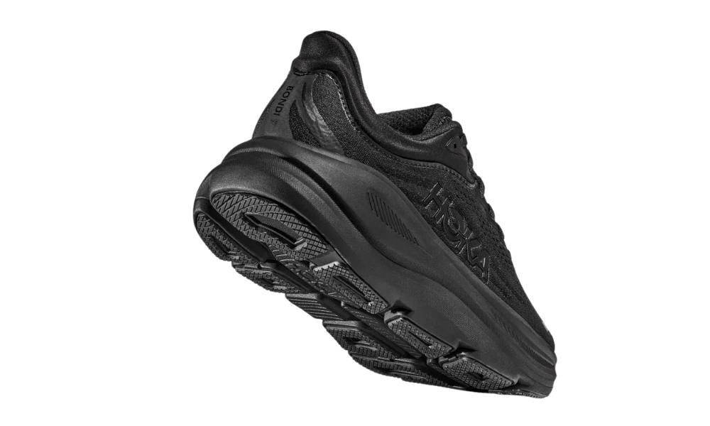 Hoka Bondi 9 Women’s Running Shoe – Black on Black | Maximum-Cushion Trainer