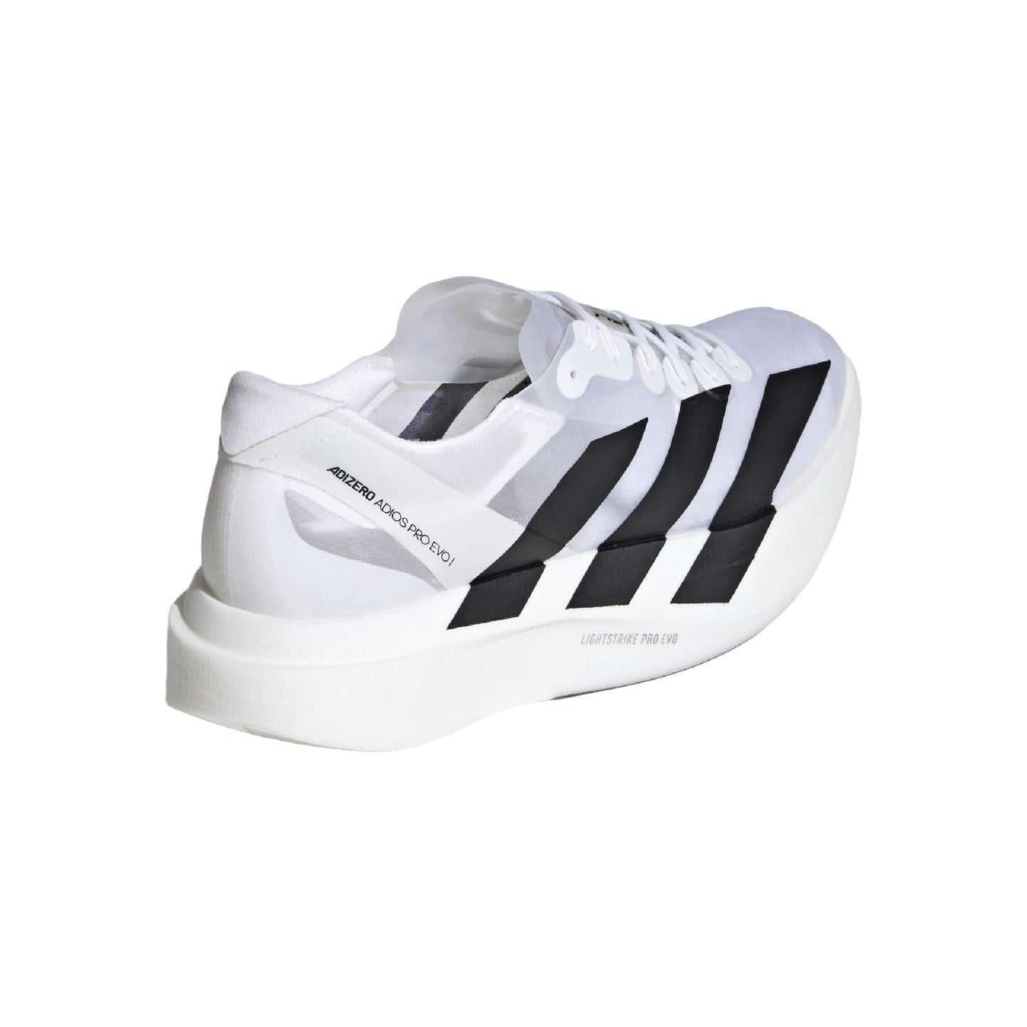 Adidas Adizero Adios Pro Evo 1 running shoe in white.