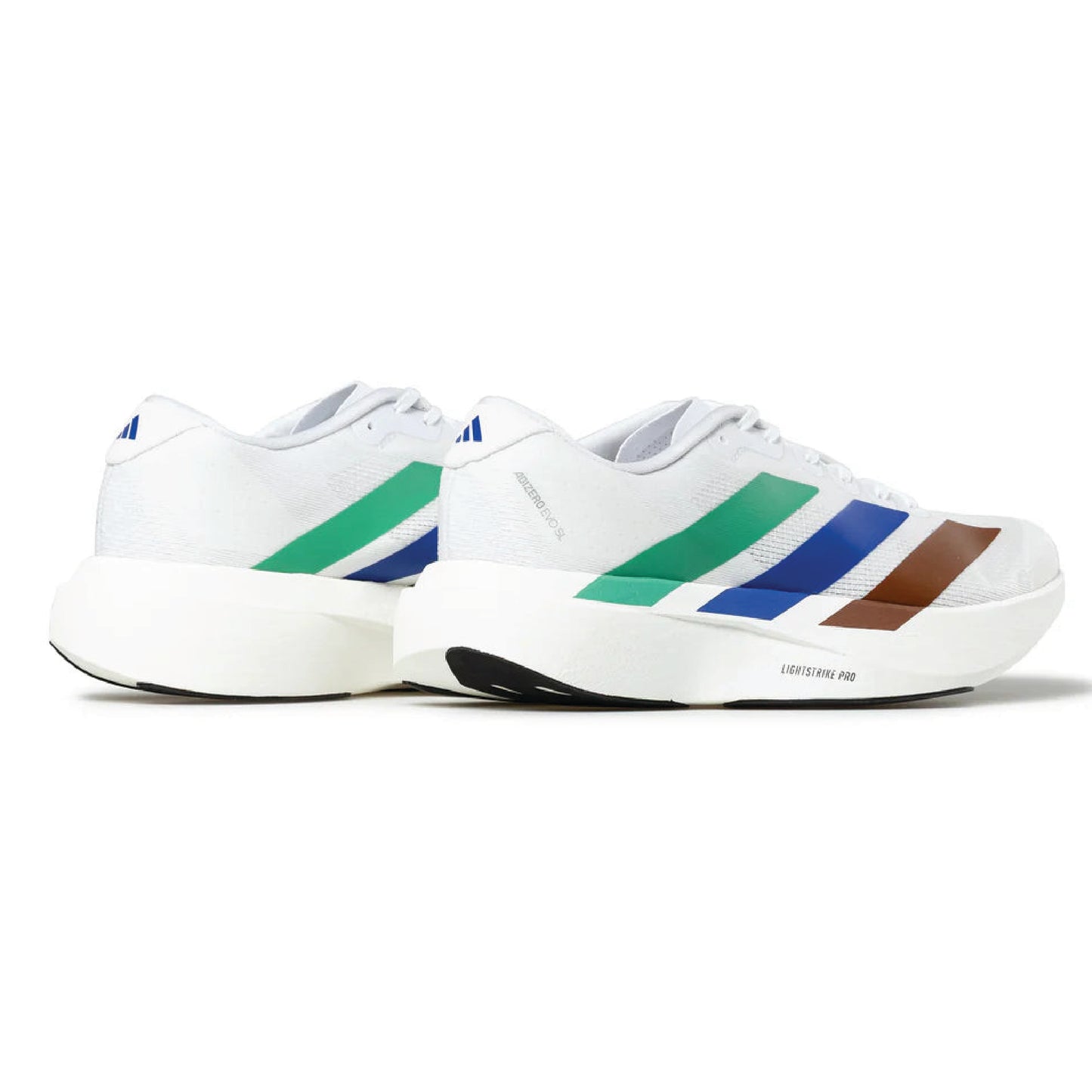 Adidas Adizero Evo SL Humanrace sneaker in the white colorway.
