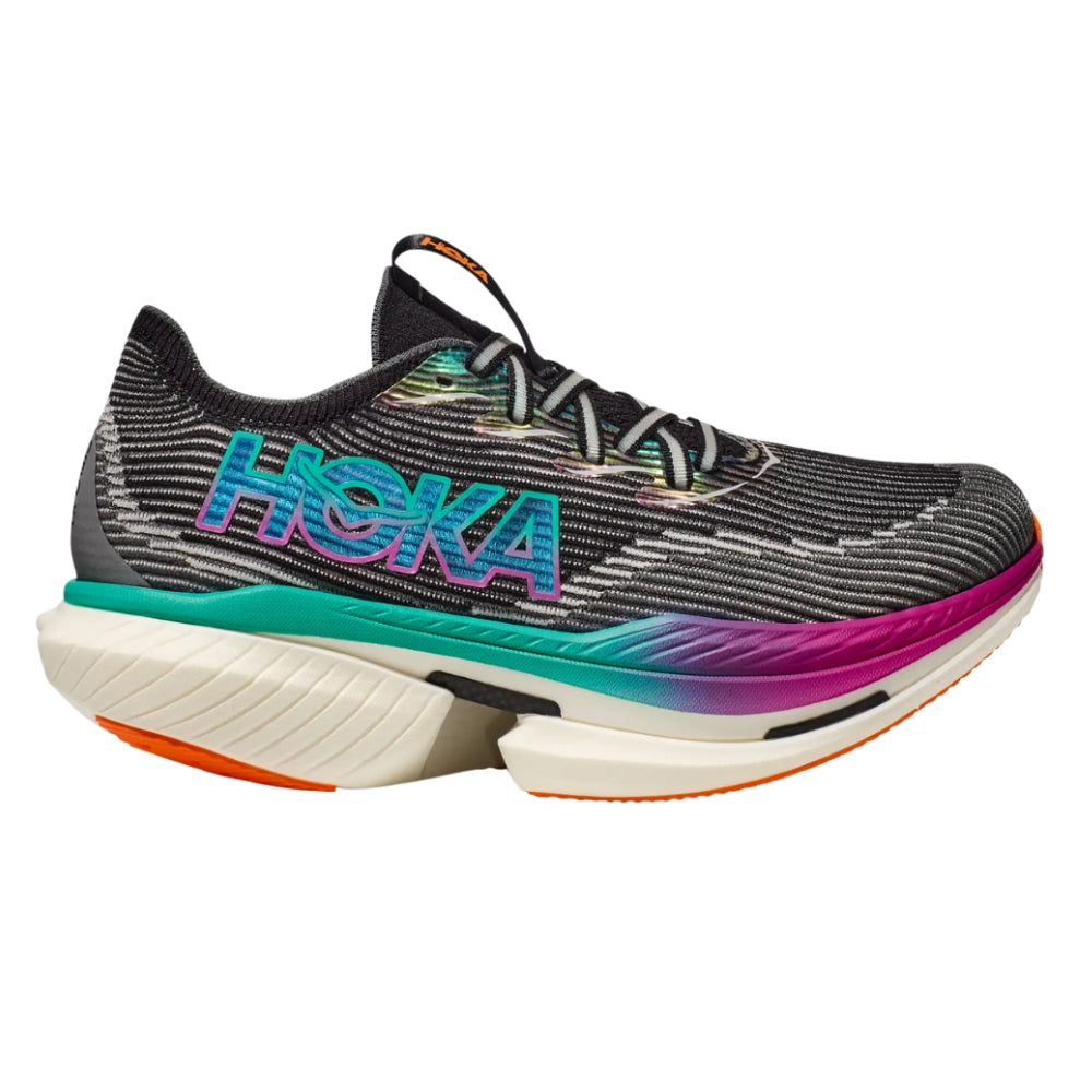 HOKA Cielo X1 – Black/Electric Aqua Unisex Carbon Race Trainer