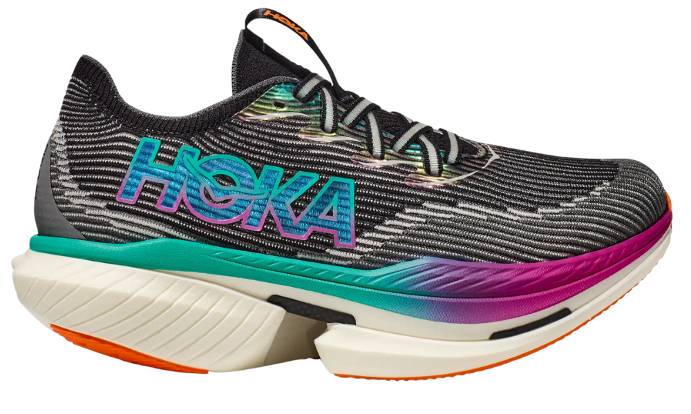 HOKA Cielo X1 – Black/Electric Aqua Unisex Carbon Race Trainer