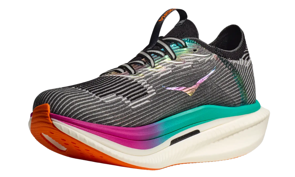 HOKA Cielo X1 – Black/Electric Aqua Unisex Carbon Race Trainer