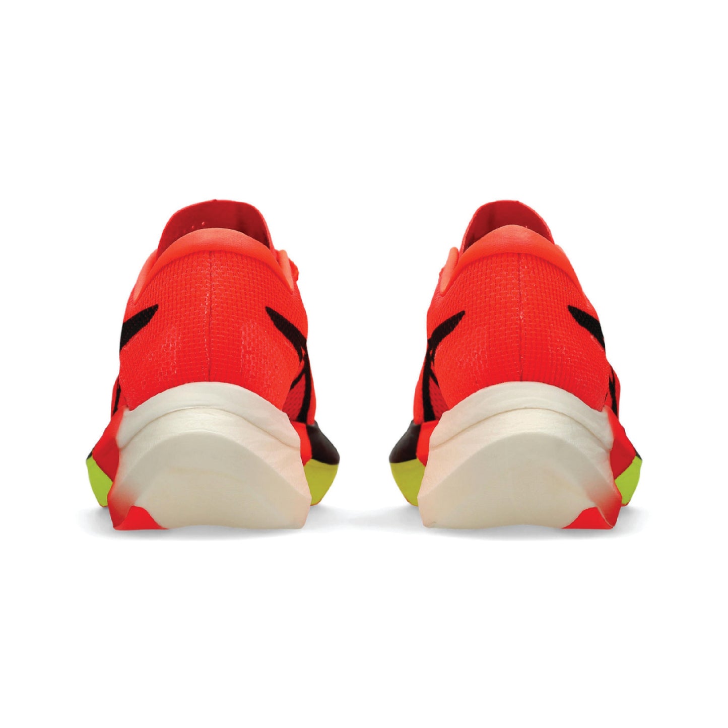 Asics Metaspeed Sky Paris running shoe in the Sunrise Red/Black colorway.