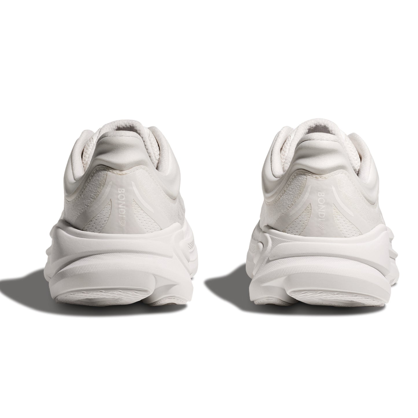 Hoka Bondi 9 running shoe in the white colorway.