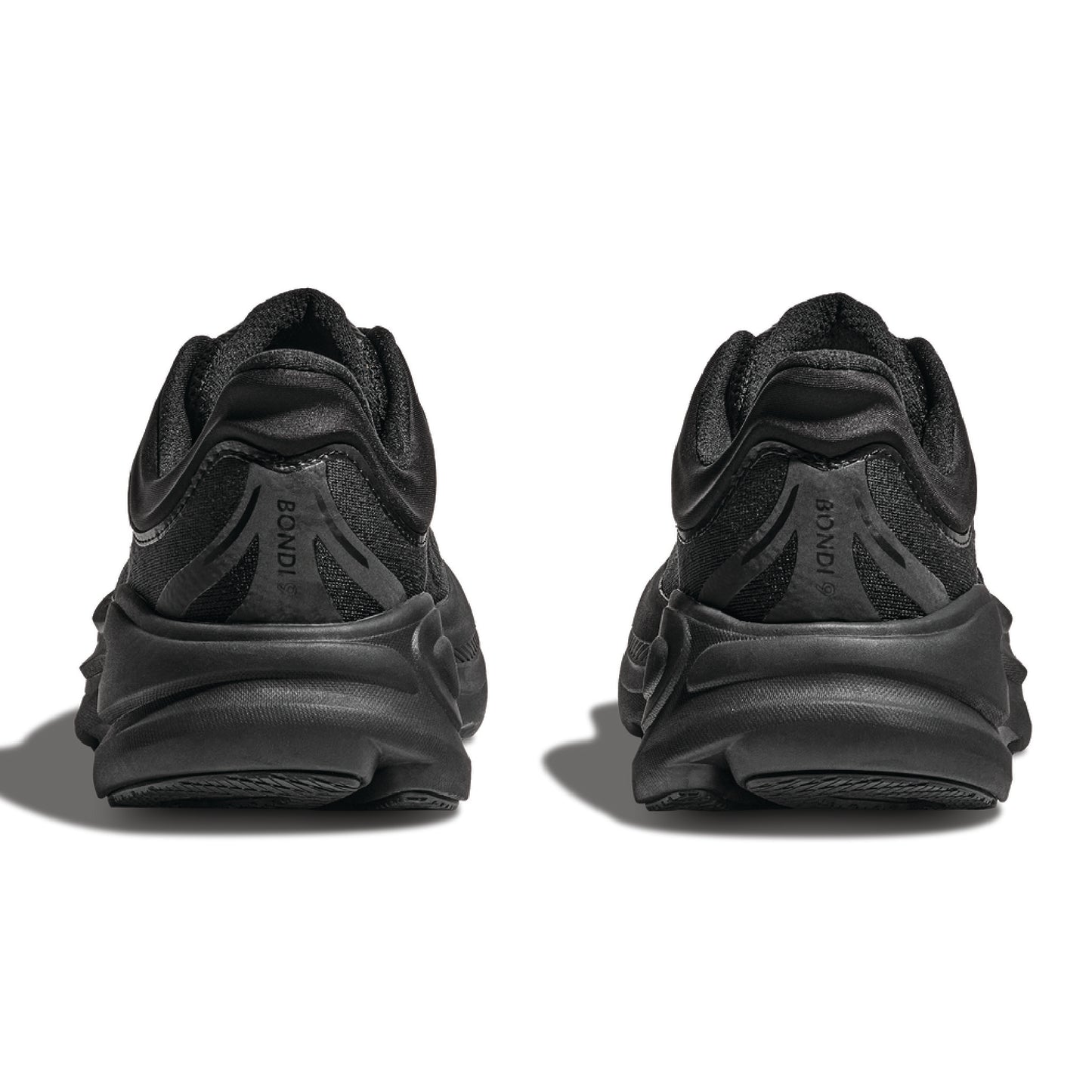 Hoka Bondi 9 running shoes in a black/black colorway.
