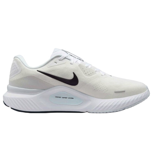 Nike Structure 26 men's road running shoe in the Summit White, Black, and Vast Grey colorway.
