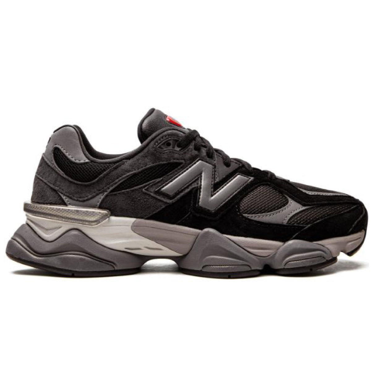 New Balance 9060 in the "Black Castlerock Grey" colorway.