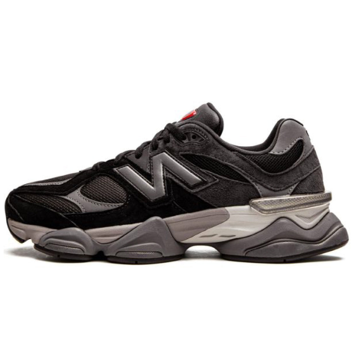 New Balance 9060 in the "Black Castlerock Grey" colorway.