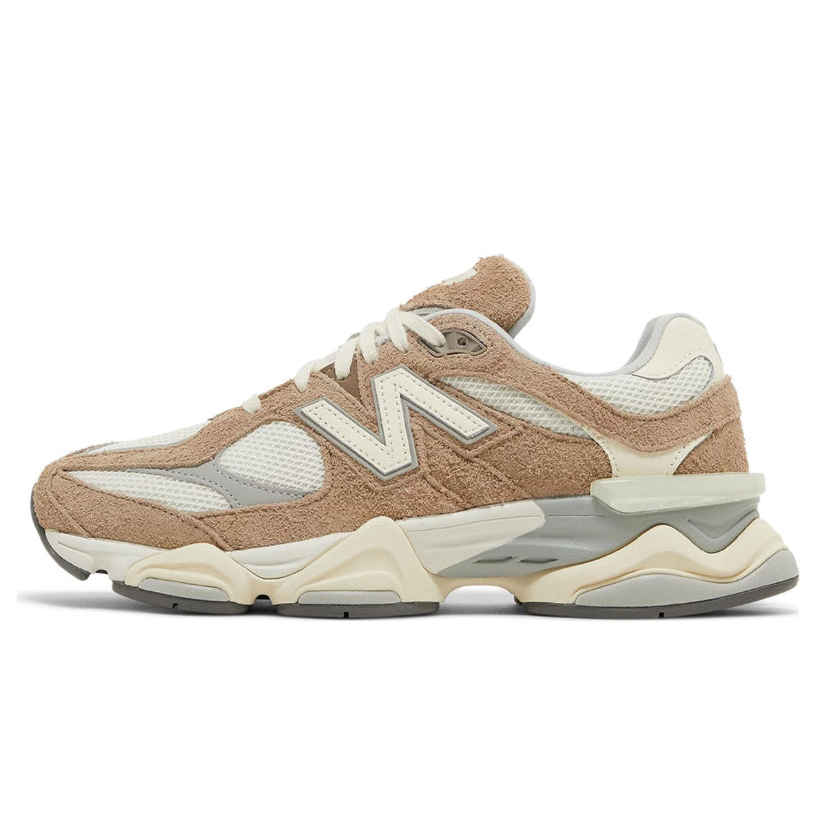 New Balance 9060 in the "Driftwood/Stone Pink/Sea Salt" colorway.