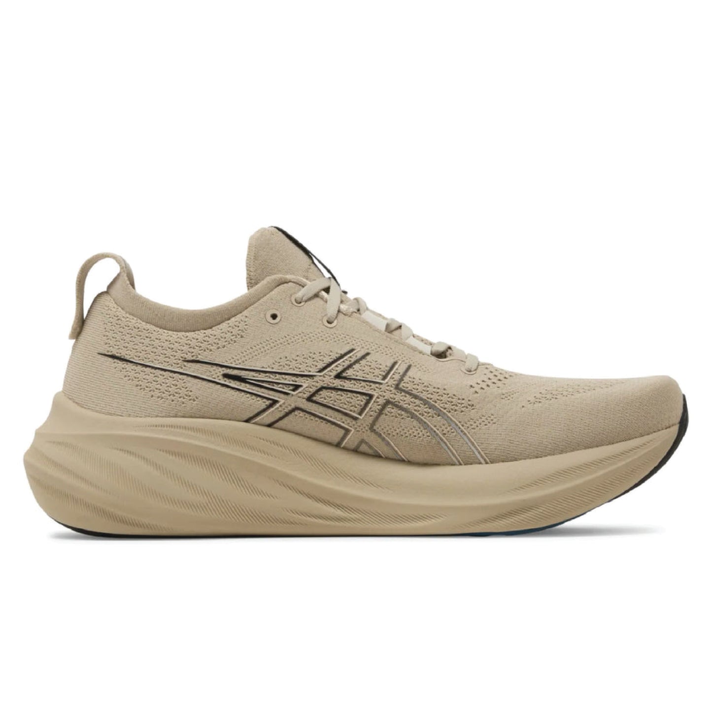 ASICS Men's Gel-Nimbus 26 running shoe in the Feather Grey/Black colorway.
