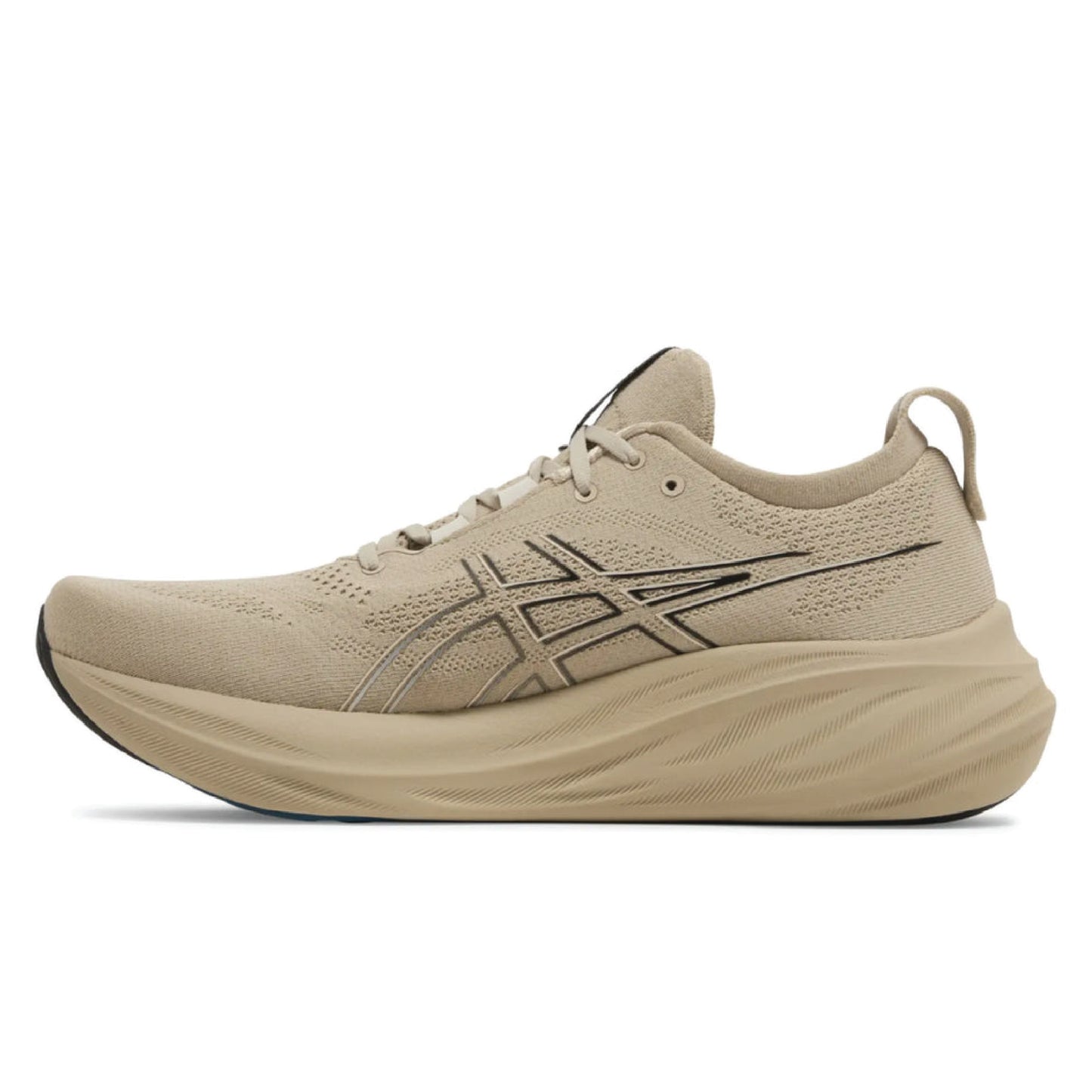ASICS Men's Gel-Nimbus 26 running shoe in the Feather Grey/Black colorway.