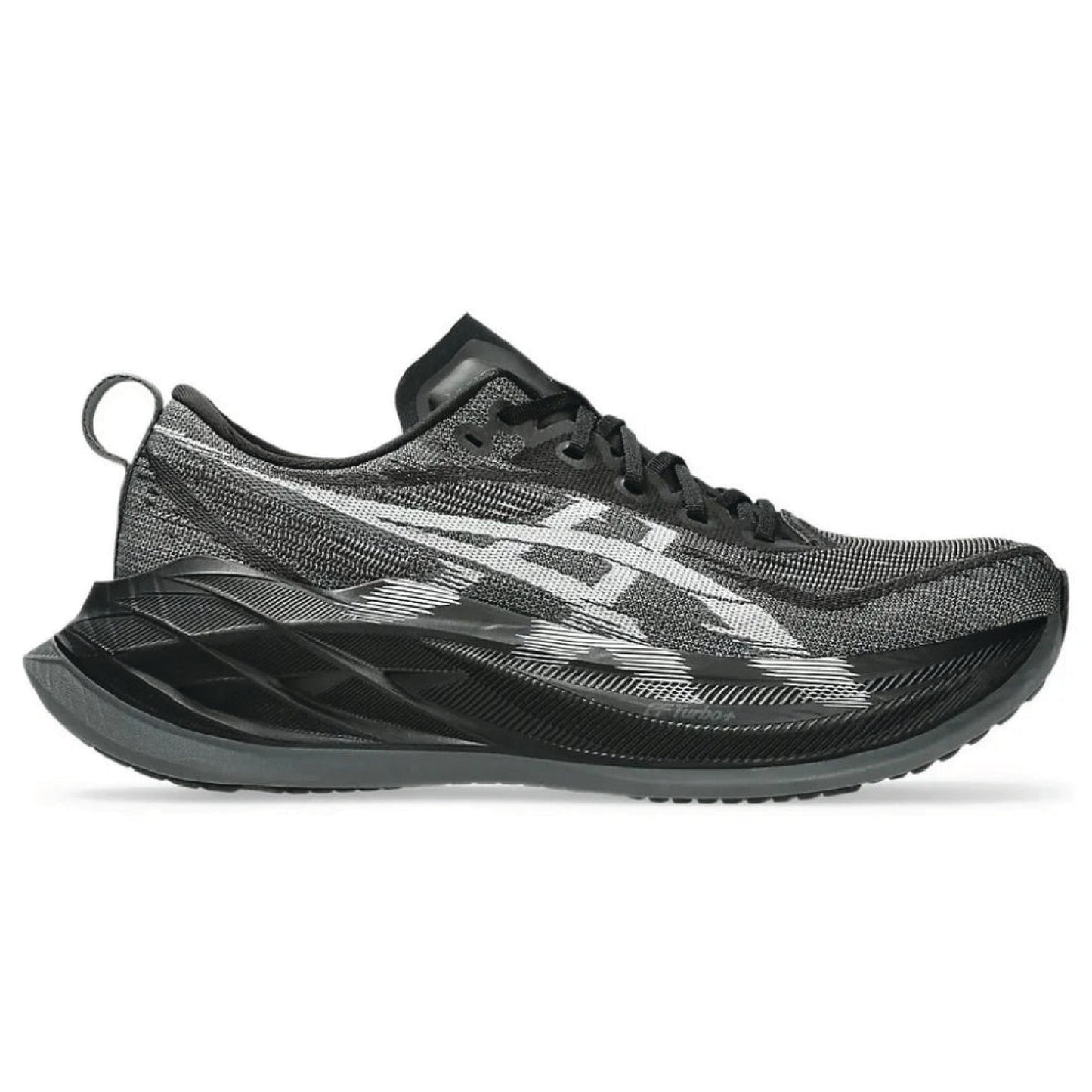 Asics Superblast 2 running shoe in the black and white colorway.