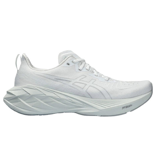 Asics Novablast 4 running shoe in white.