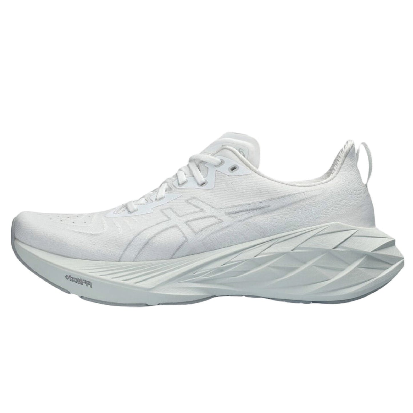 Asics Novablast 4 running shoe in white.