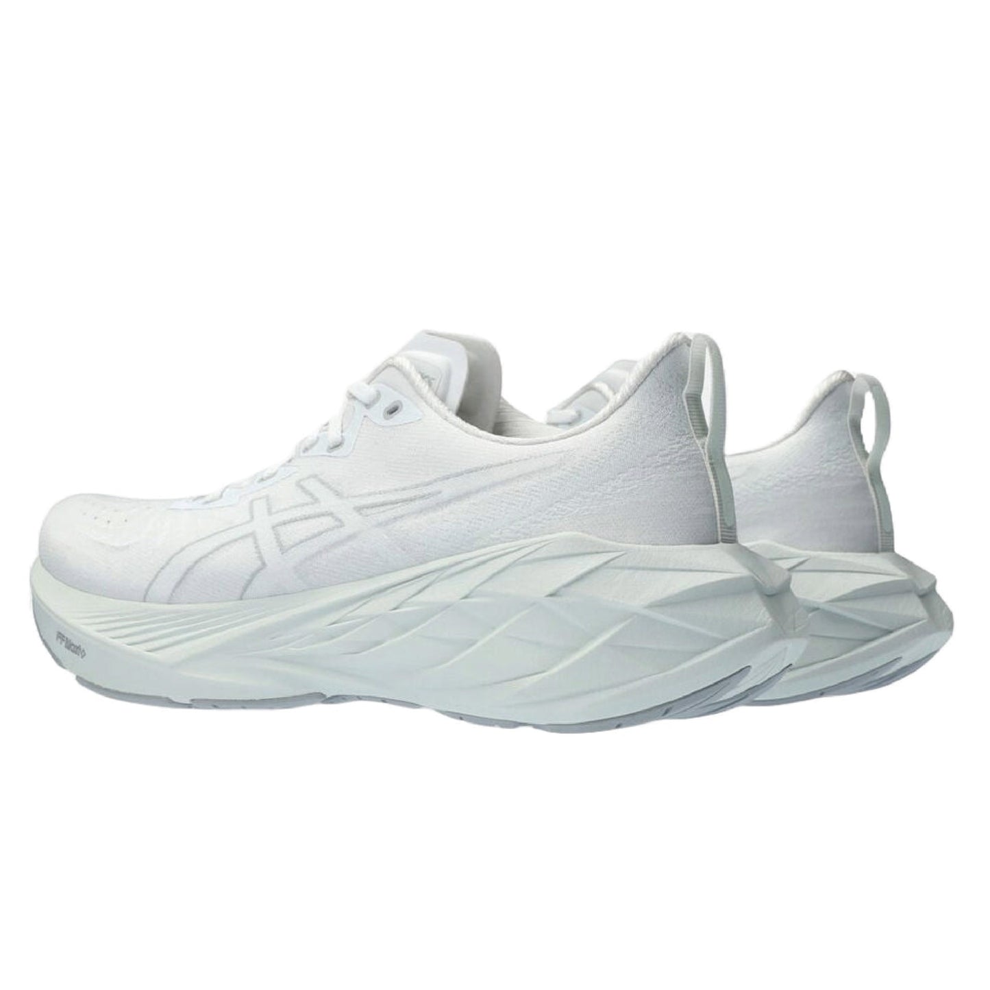 Asics Novablast 4 running shoe in white.