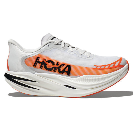 HOKA Cielo X1 2.0 running shoe in the white and orange colorway.