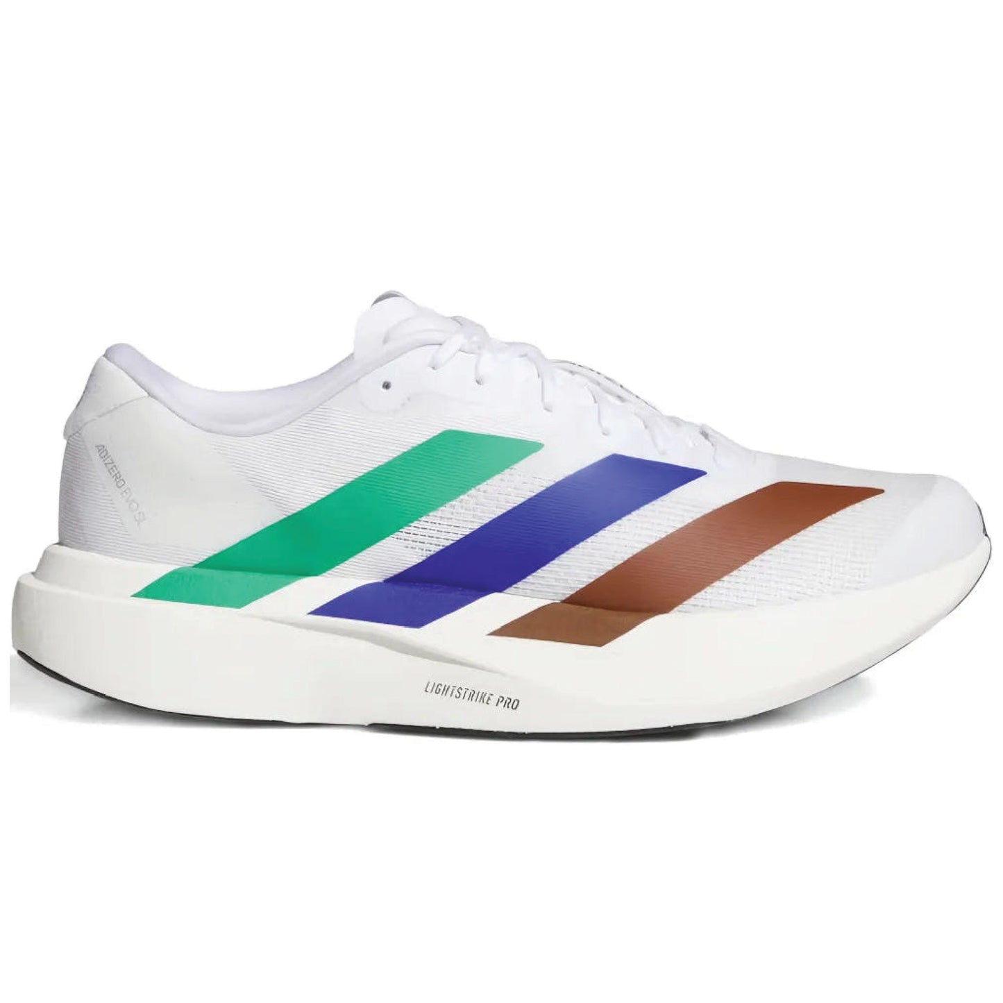 Adidas Adizero Evo SL Humanrace sneaker in the white colorway.