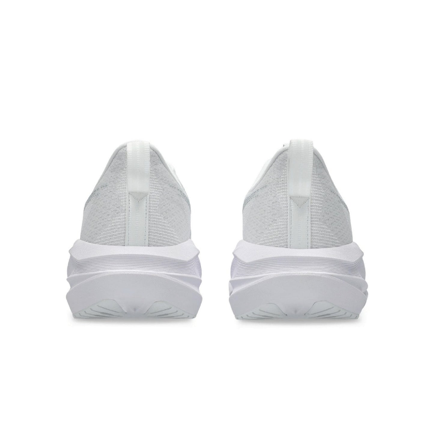 Asics Novablast 5 running shoe in the color white/piedmont grey.