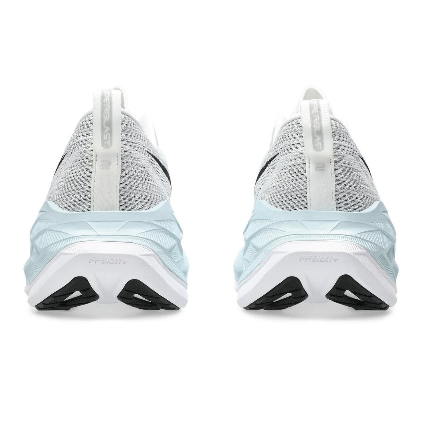 Asics Superblast 2 running shoe in the White/Cool Grey colorway.