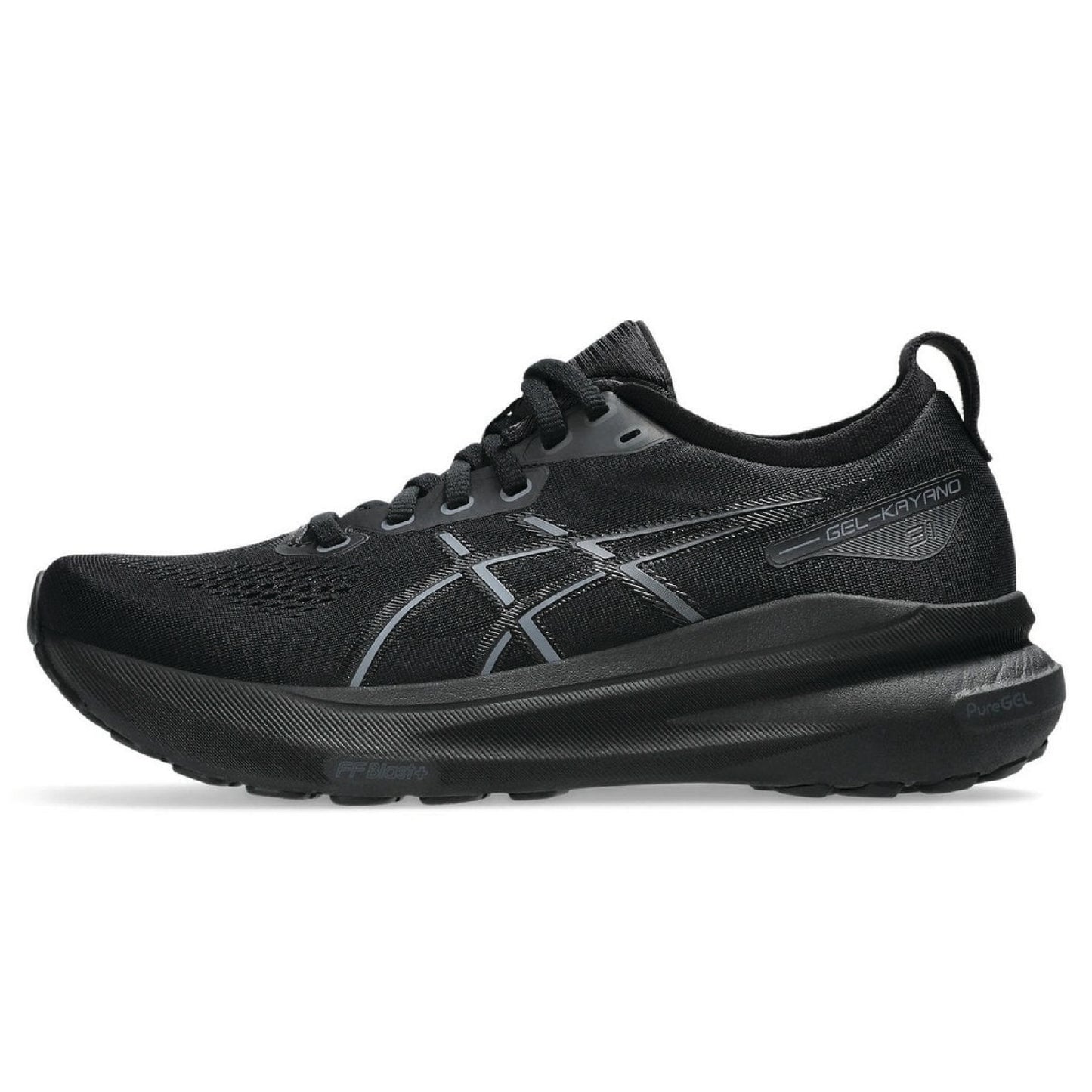 ASICS GEL-KAYANO 31 running shoe in a black colorway.