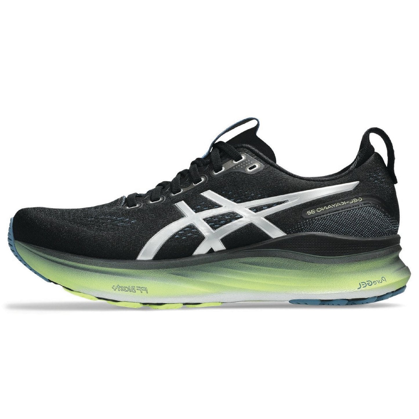 Asics GEL-KAYANO 32 running shoe featuring PureGEL and FF Blast+ technologies.
