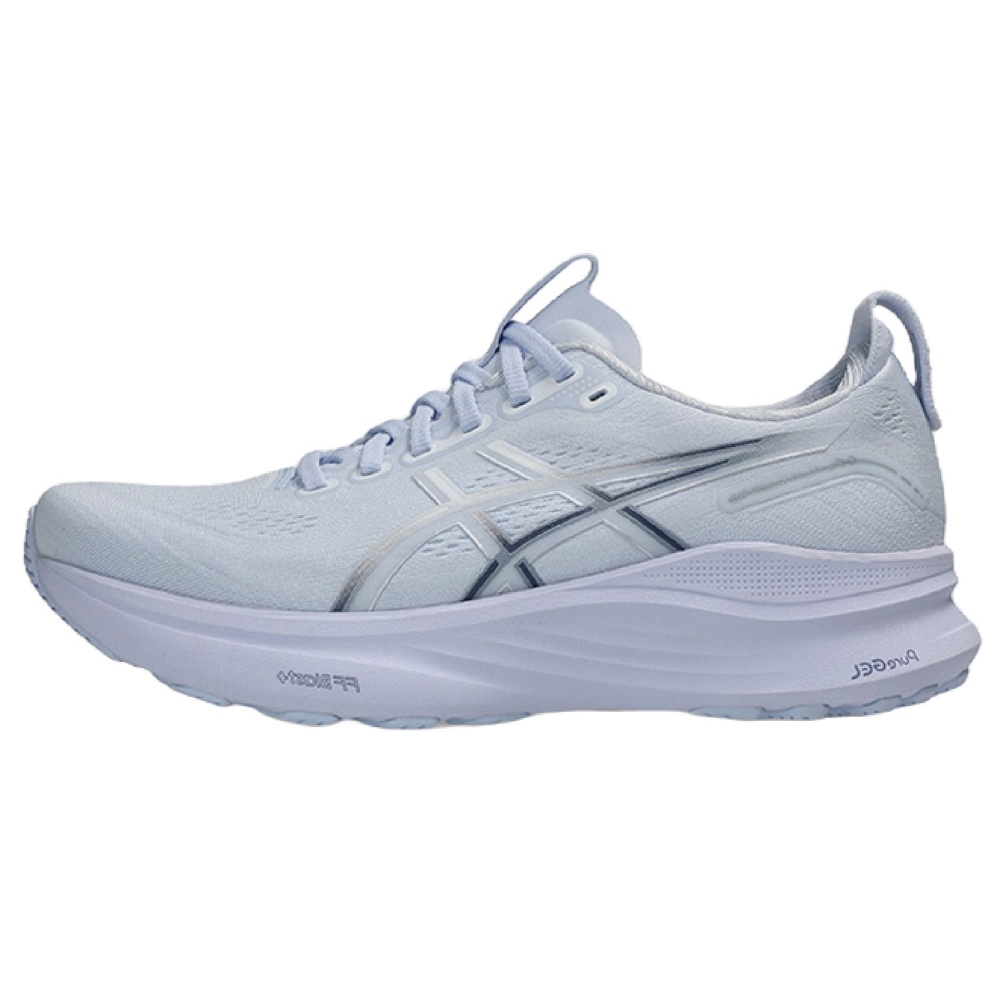 ASICS GEL-KAYANO 32 running shoes featuring PureGEL technology and FF BLAST PLUS cushioning.