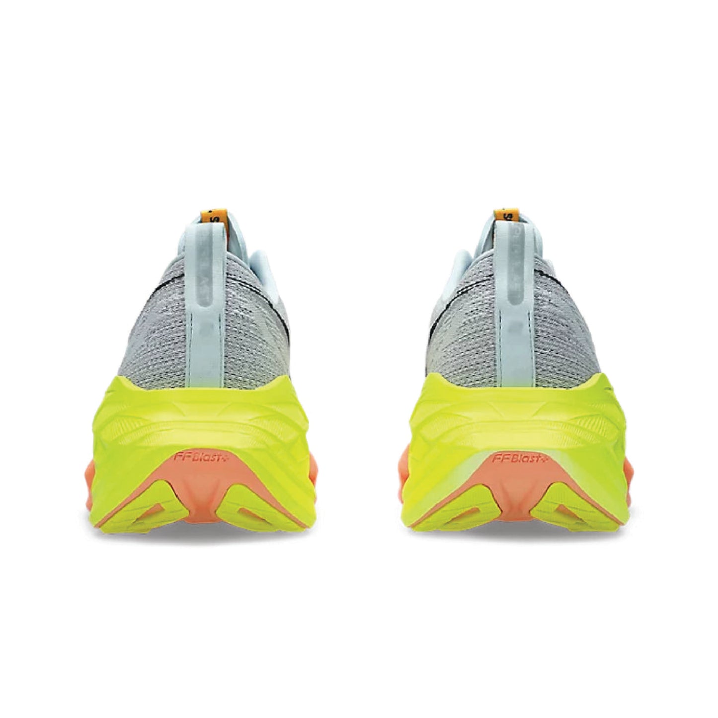 Asics Superblast 2 running shoe in the cool grey and safety yellow colorway.