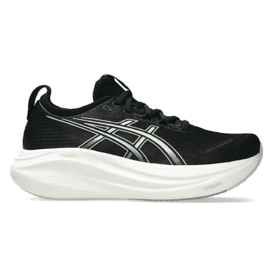 Asics Gel-Nimbus 27 running shoe in the color black.
