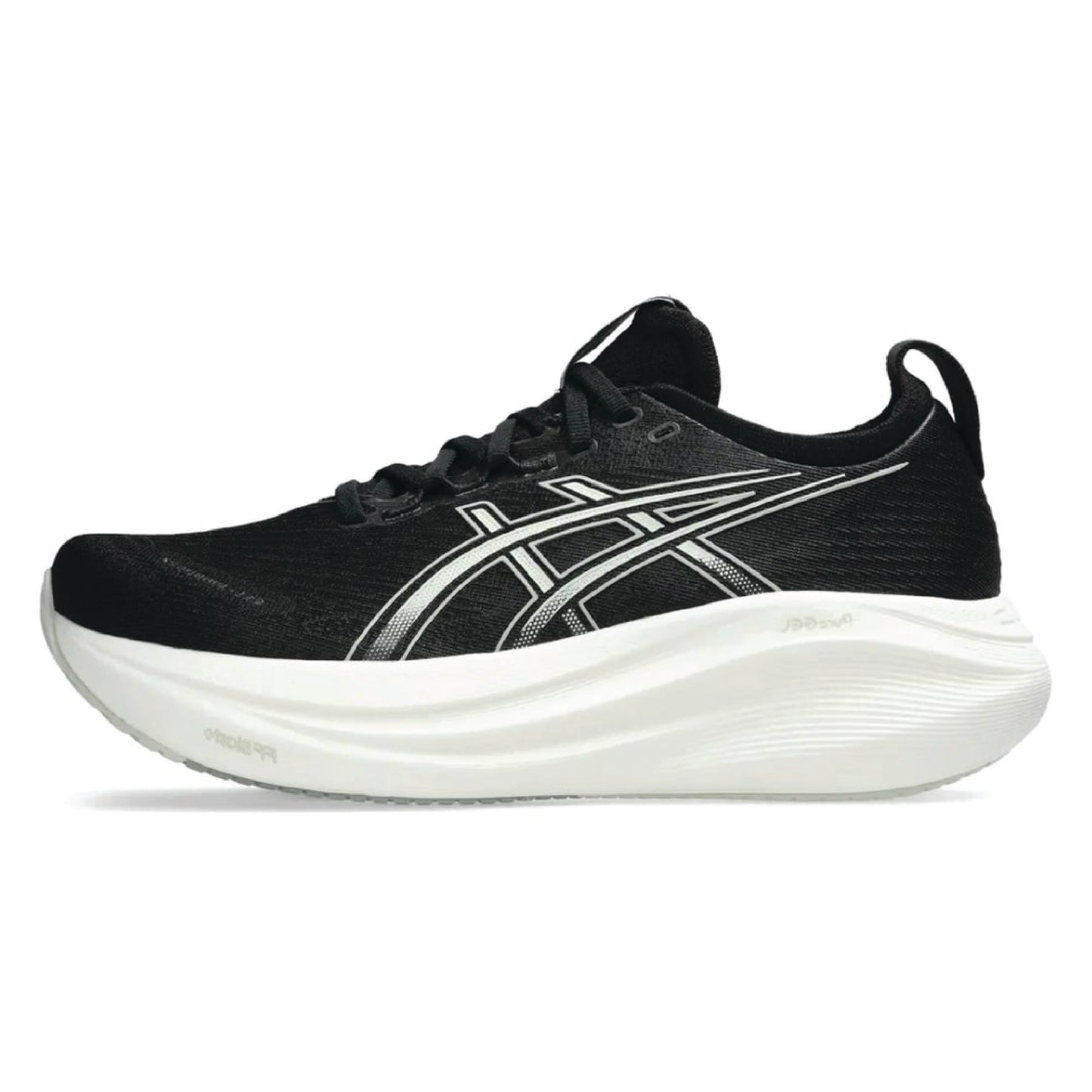 Asics Gel-Nimbus 27 running shoe in the color black.