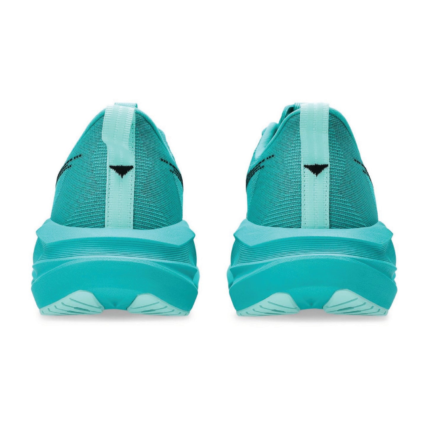 ASICS Novablast 5 running shoe in the Wave Teal/Black colorway.